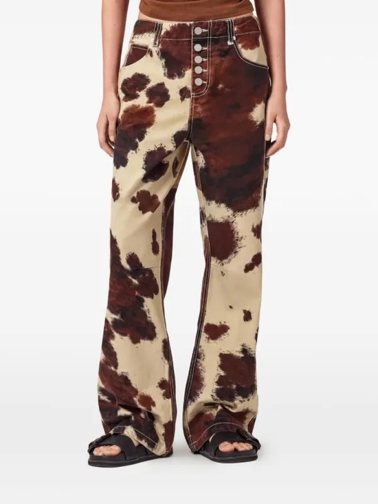 All Saints Denim - AllSaints Taya Wide Leg Cow-Print Jeans